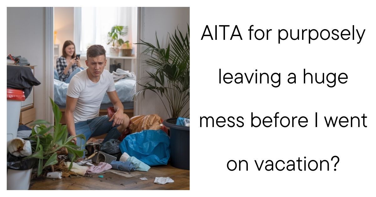 AITA for purposely leaving a huge mess before I went on vacation?