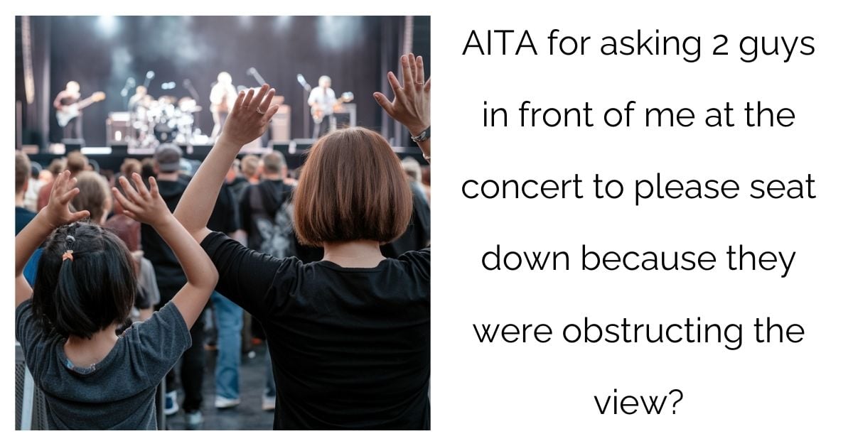 AITA for asking 2 guys in front of me at the concert to please seat down because they were obstructing the view?