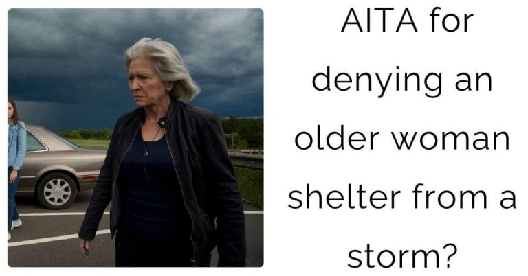 AITA for denying an older woman shelter from a storm?