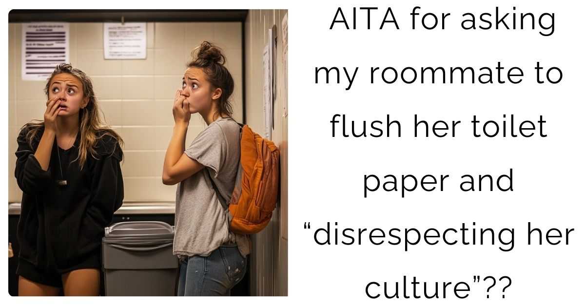 AITA for asking my roommate to flush her toilet paper and “disrespecting her culture”??