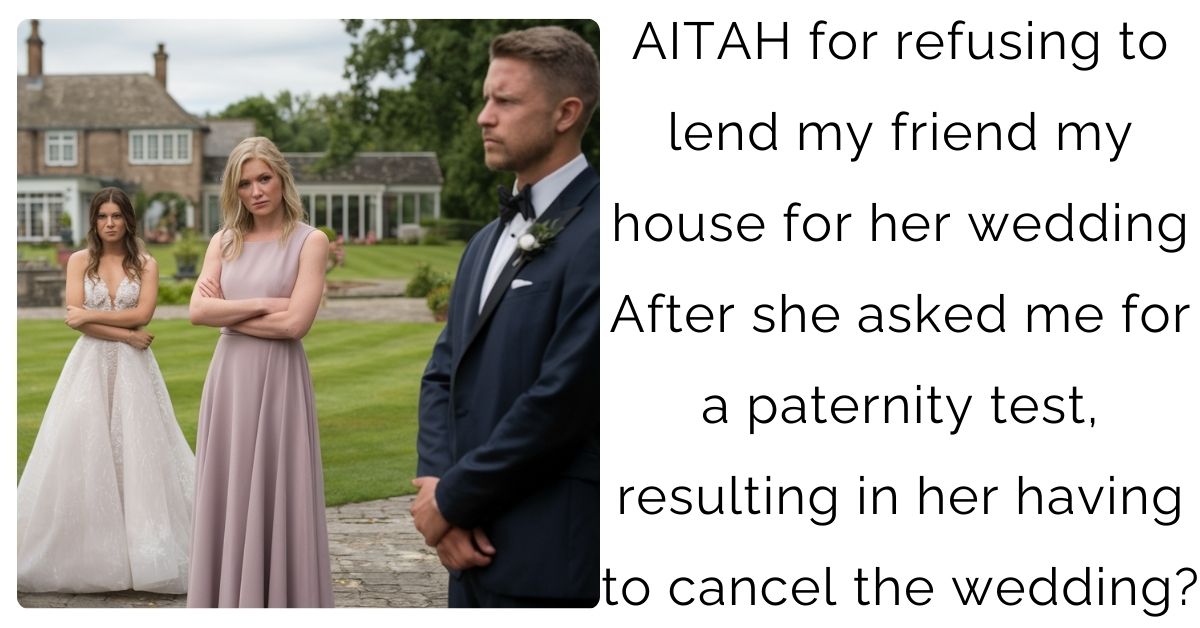 AITAH for refusing to lend my friend my house for her wedding After she asked me for a paternity test, resulting in her having to cancel the wedding?