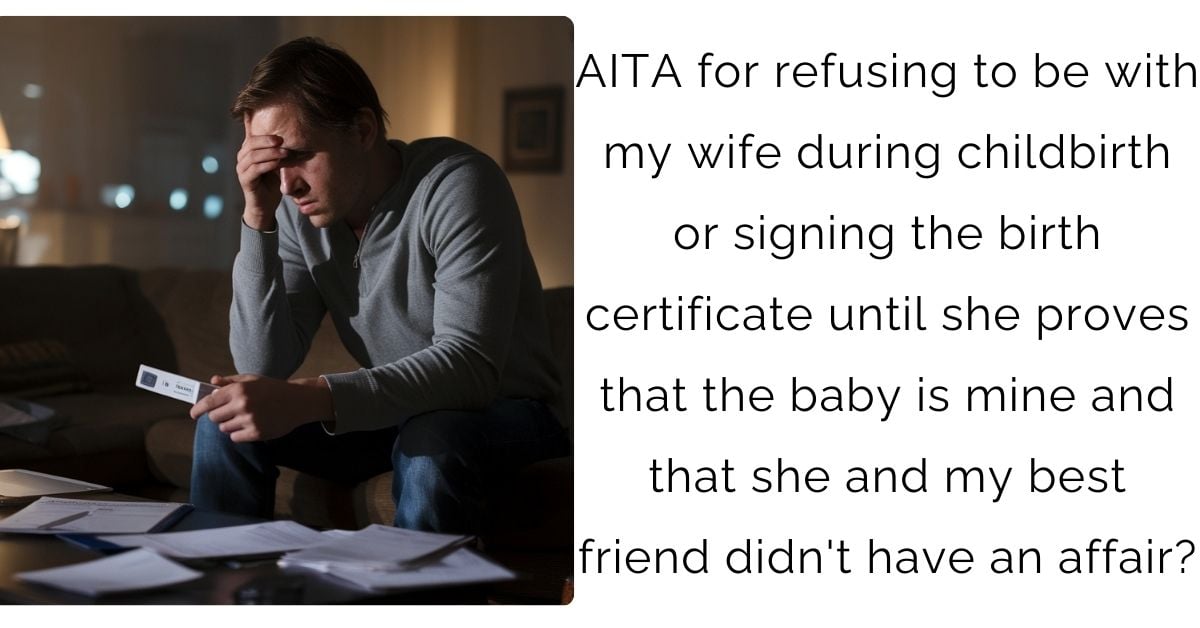 AITA for refusing to be with my wife during childbirth or signing the birth certificate until she proves that the baby is mine and that she and my best friend didn’t have an affair?