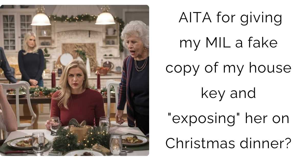 AITA for giving my MIL a fake copy of my house key and “exposing” her on Christmas dinner?