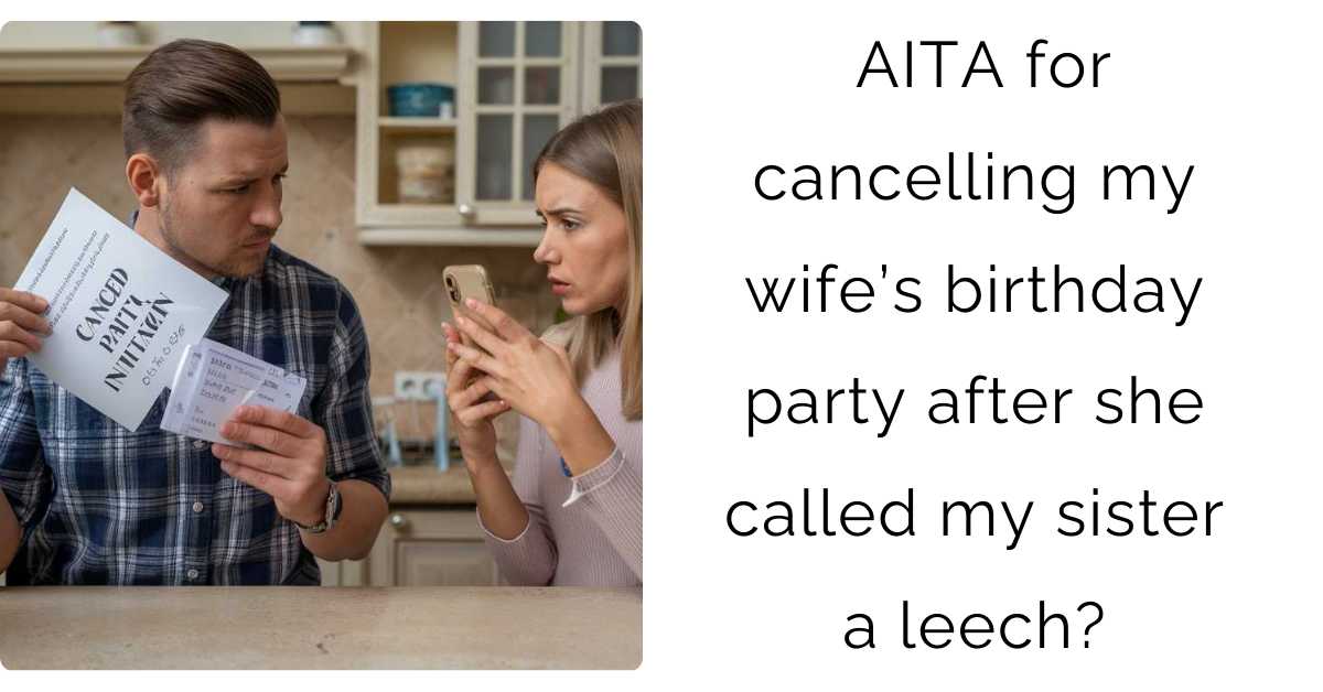 AITA for cancelling my wife’s birthday party after she called my sister a leech?