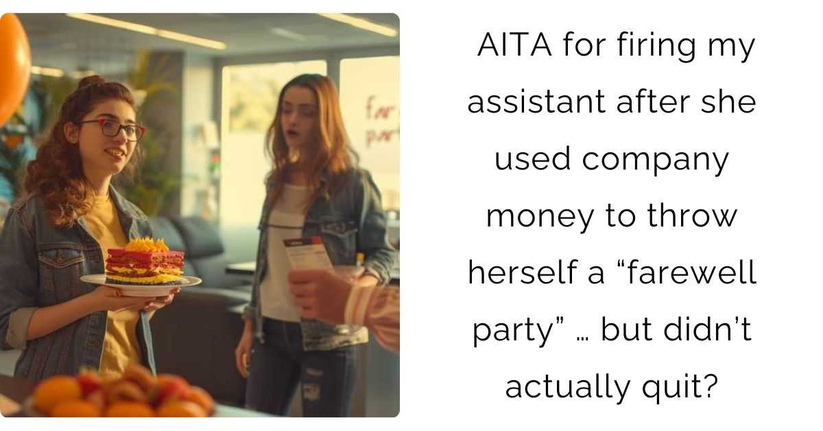 AITA for firing my assistant after she used company money to throw herself a “farewell party” … but didn’t actually quit?