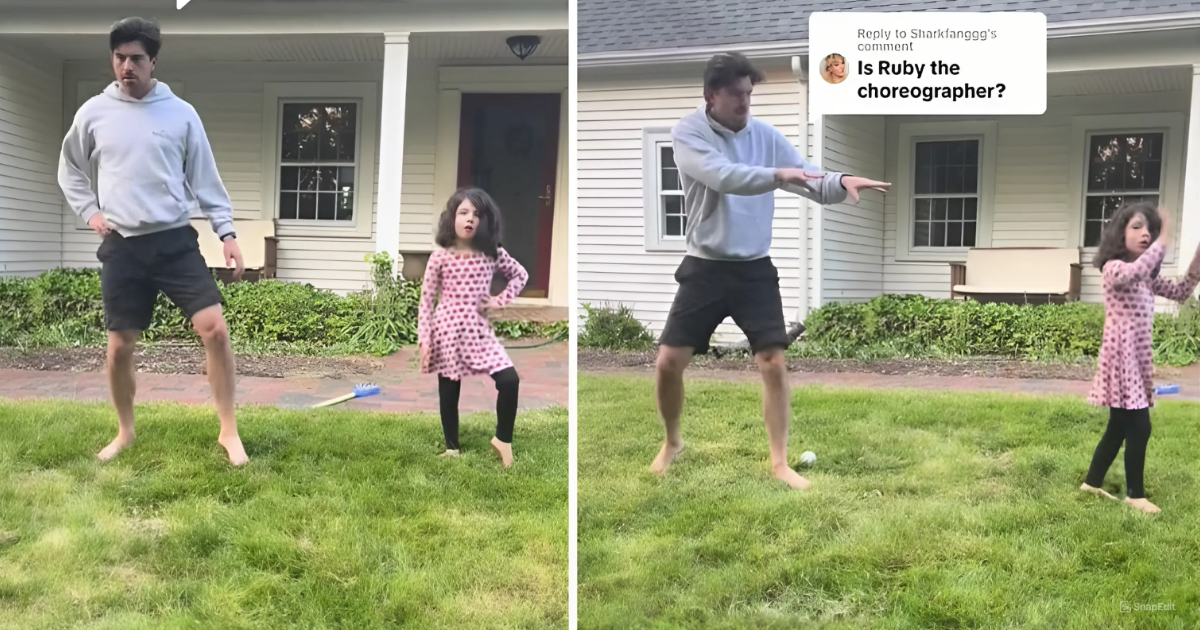 Little Girl’s Dance Gets A Hilarious Twist Thanks To Dad’s Moves