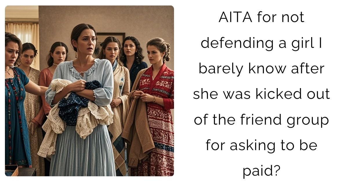 AITA for not defending a girl I barely know after she was kicked out of the friend group for asking to be paid?