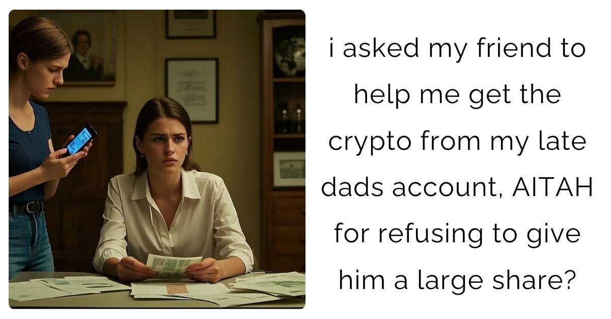 i asked my friend to help me get the crypto from my late dads account, AITAH for refusing to give him a large share?