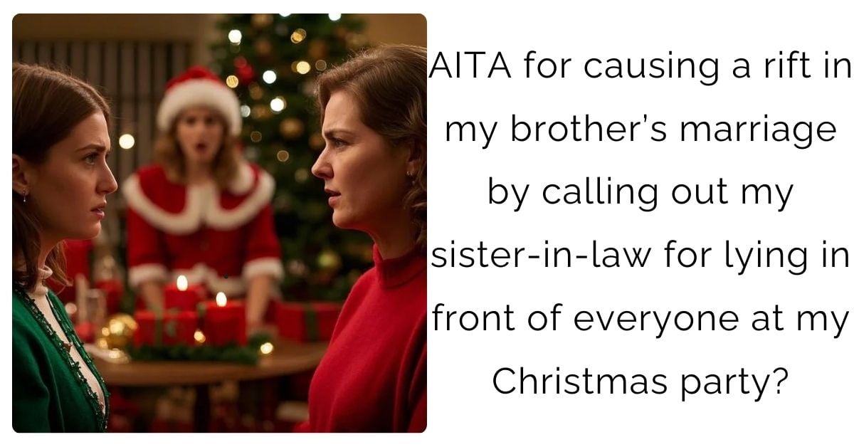 AITA for causing a rift in my brother’s marriage by calling out my sister-in-law for lying in front of everyone at my Christmas party?