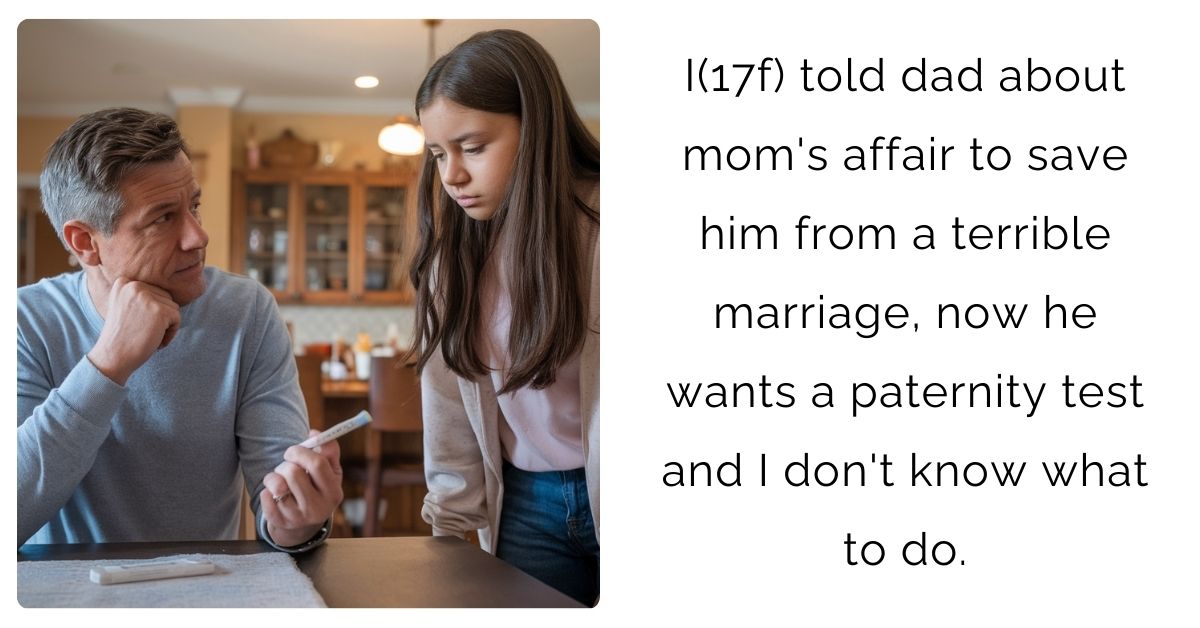 I(17f) told dad about mom’s affair to save him from a terrible marriage, now he wants a paternity test and I don’t know what to do.