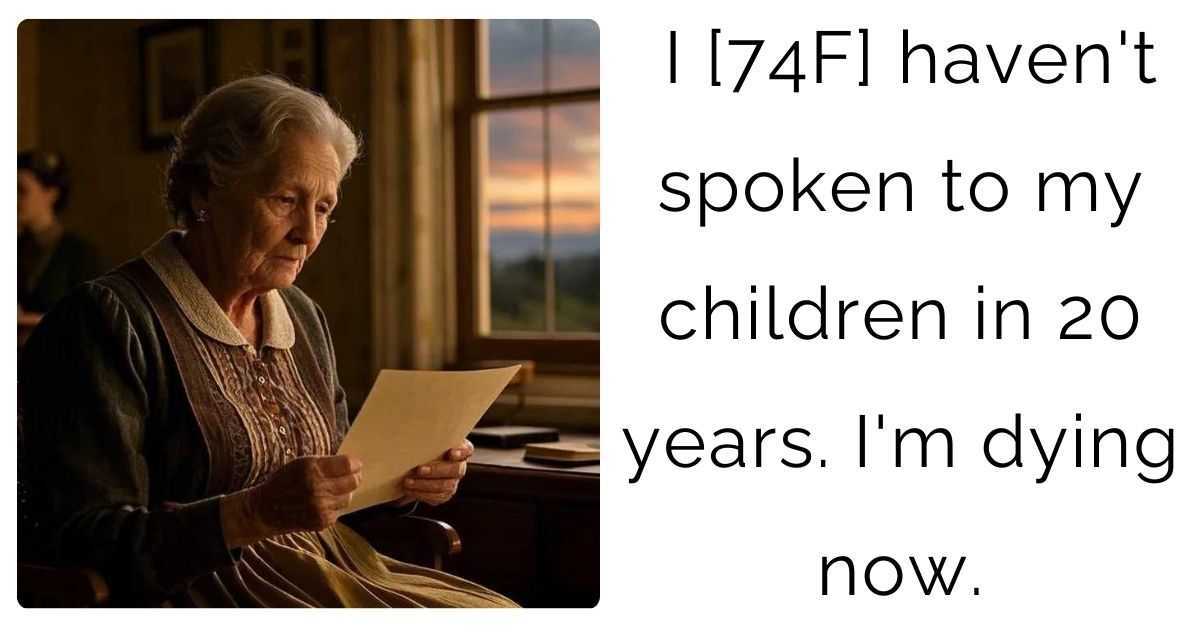 I [74F] haven’t spoken to my children in 20 years. I’m dying now.