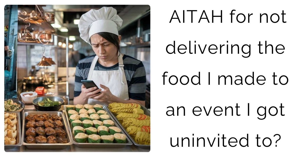 AITAH for not delivering the food I made to an event I got uninvited to?