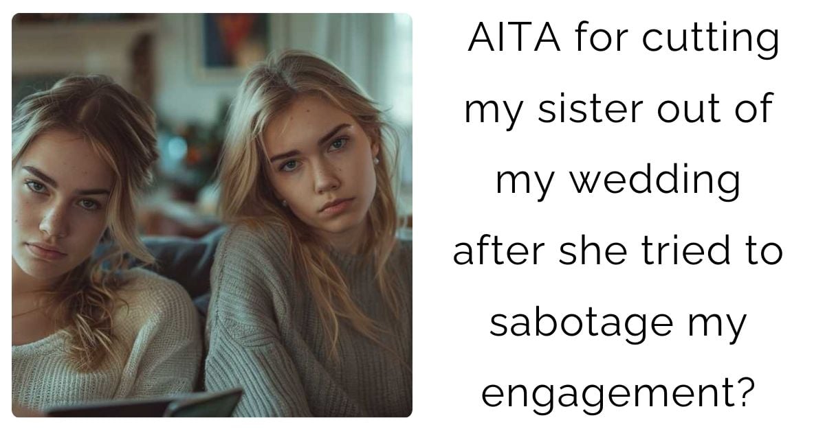 AITA for cutting my sister out of my wedding after she tried to sabotage my engagement?