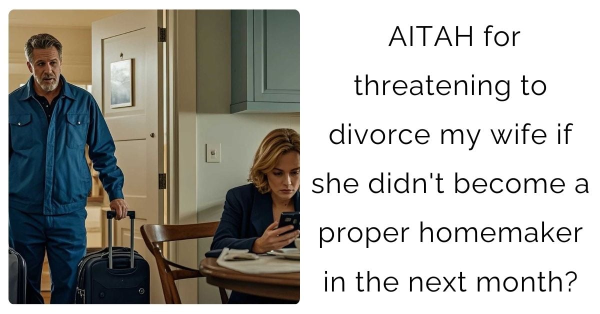 AITAH for threatening to divorce my wife if she didn’t become a proper homemaker in the next month?