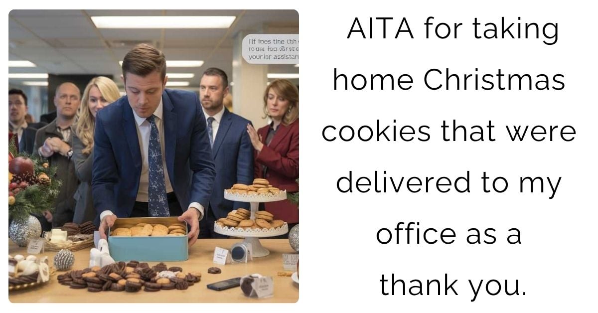 AITA for taking home Christmas cookies that were delivered to my office as a thank you.