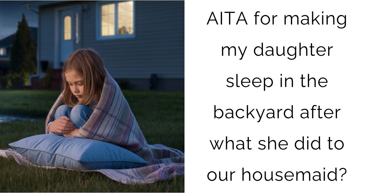 AITA for making my daughter sleep in the backyard after what she did to our housemaid?