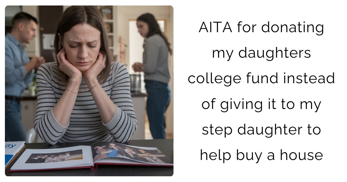 AITA for donating my daughters college fund instead of giving it to my step daughter to help buy a house?