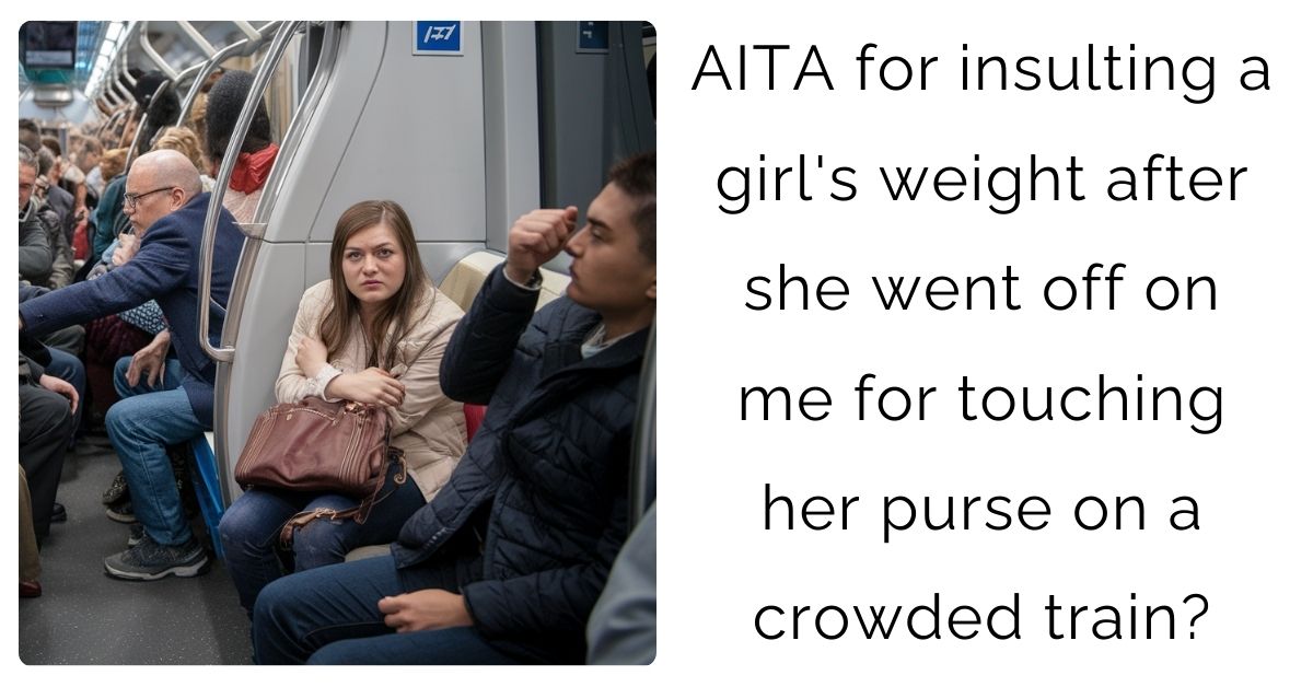 AITA for insulting a girl’s weight after she went off on me for touching her purse on a crowded train?