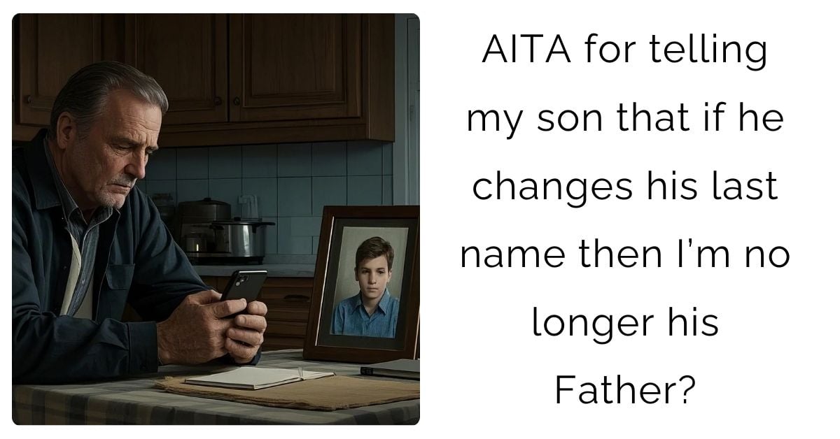 AITA for telling my son that if he changes his last name then I’m no longer his Father?