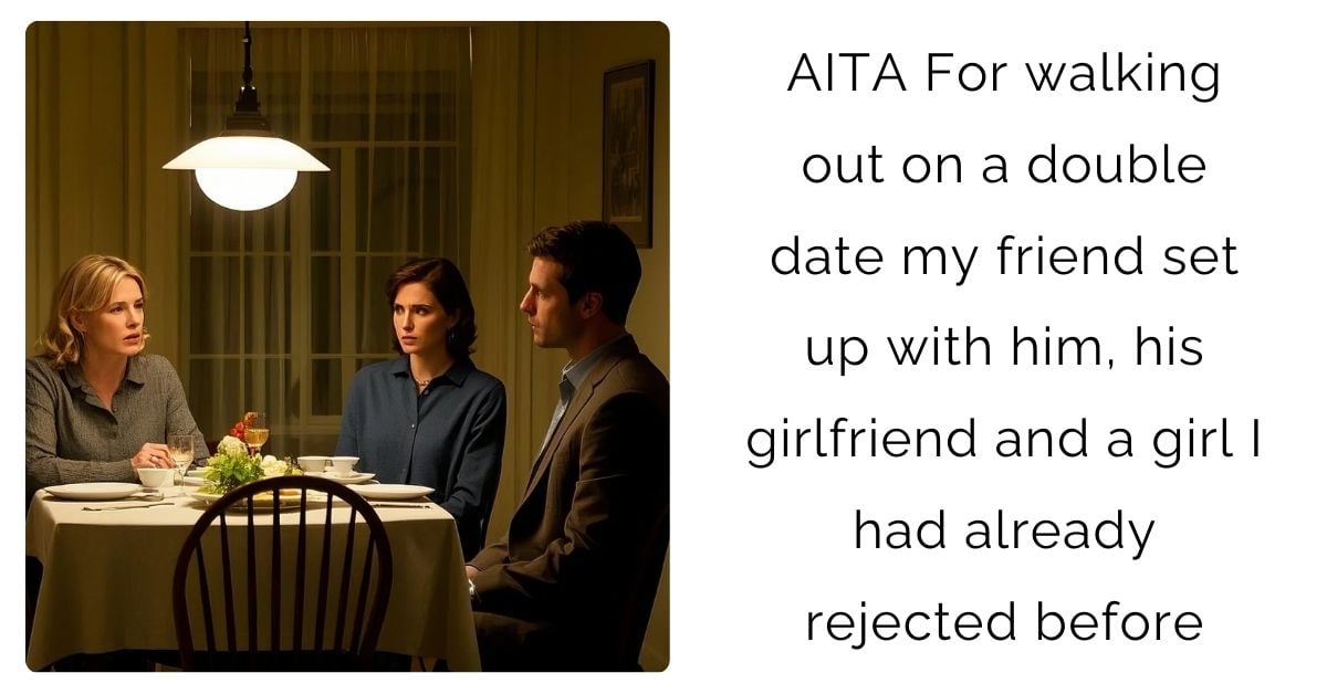 AITA For walking out on a double date my friend set up with him, his girlfriend and a girl I had already rejected before?