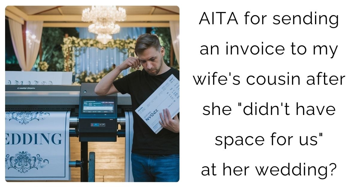 AITA for sending an invoice to my wife’s cousin after she “didn’t have space for us” at her wedding?