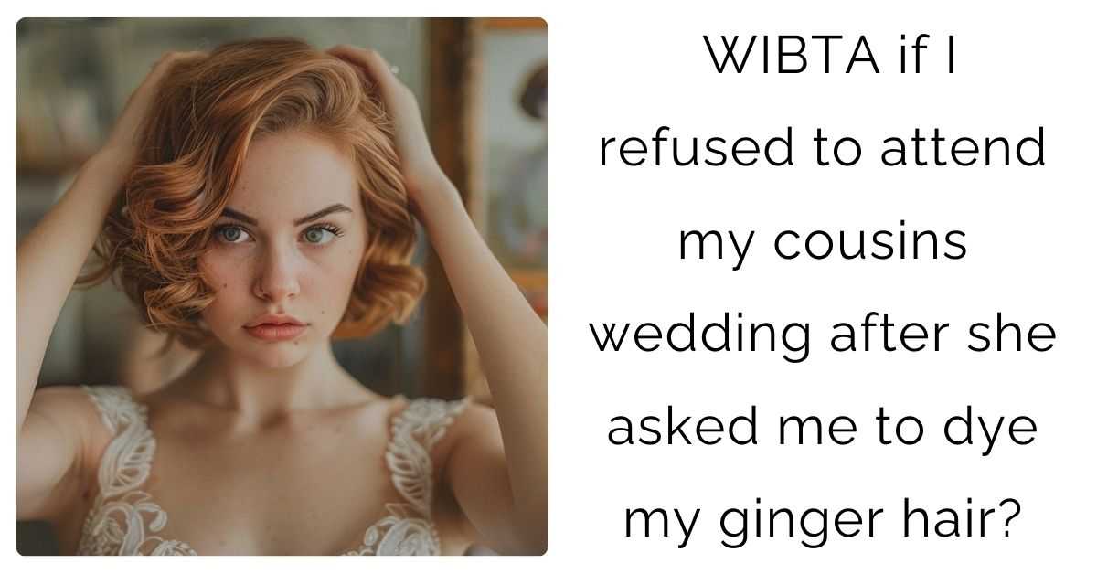 WIBTA if I refused to attend my cousins wedding after she asked me to dye my ginger hair?