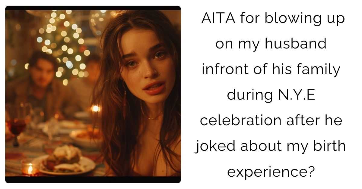 AITA for blowing up on my husband infront of his family during N.Y.E celebration after he joked about my birth experience?