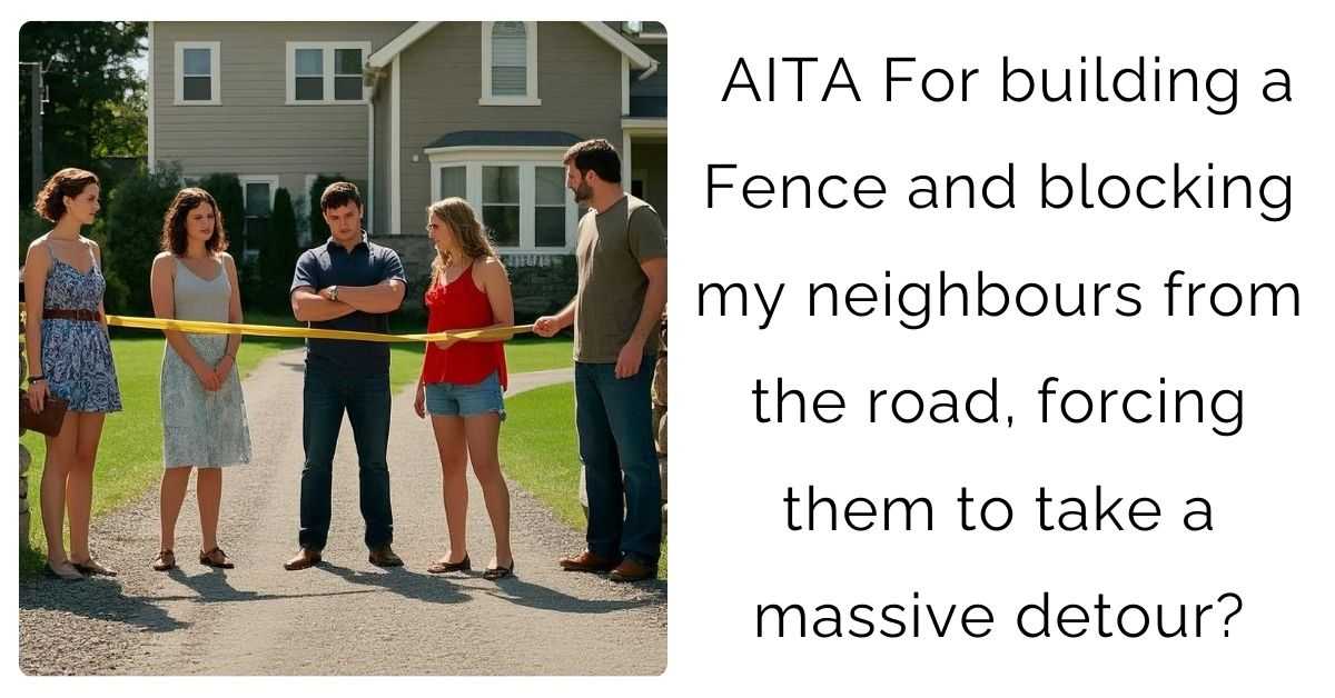 AITA For building a Fence and blocking my neighbours from the road, forcing them to take a massive detour?