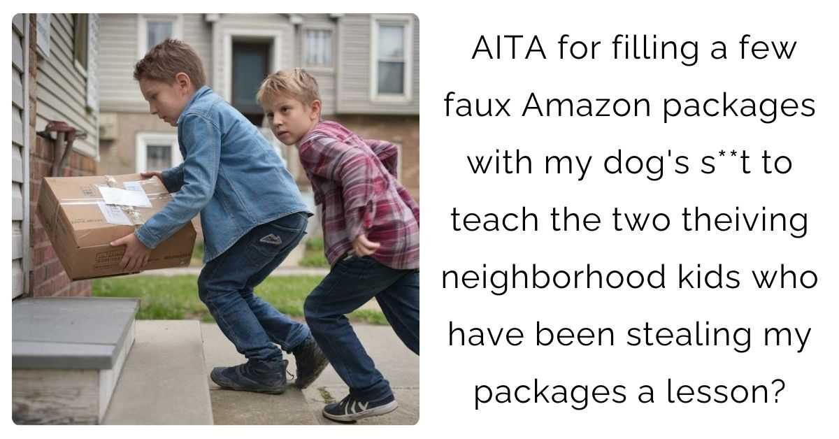 AITA for filling a few faux Amazon packages with my dog’s s**t to teach the two theiving neighborhood kids who have been stealing my packages a lesson?