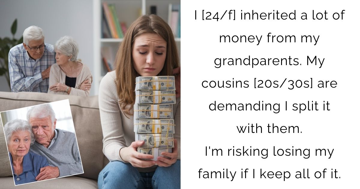 I [24/f] inherited a lot of money from my grandparents. My cousins [20s/30s] are demanding I split it with them. I’m risking losing my family if I keep all of it.