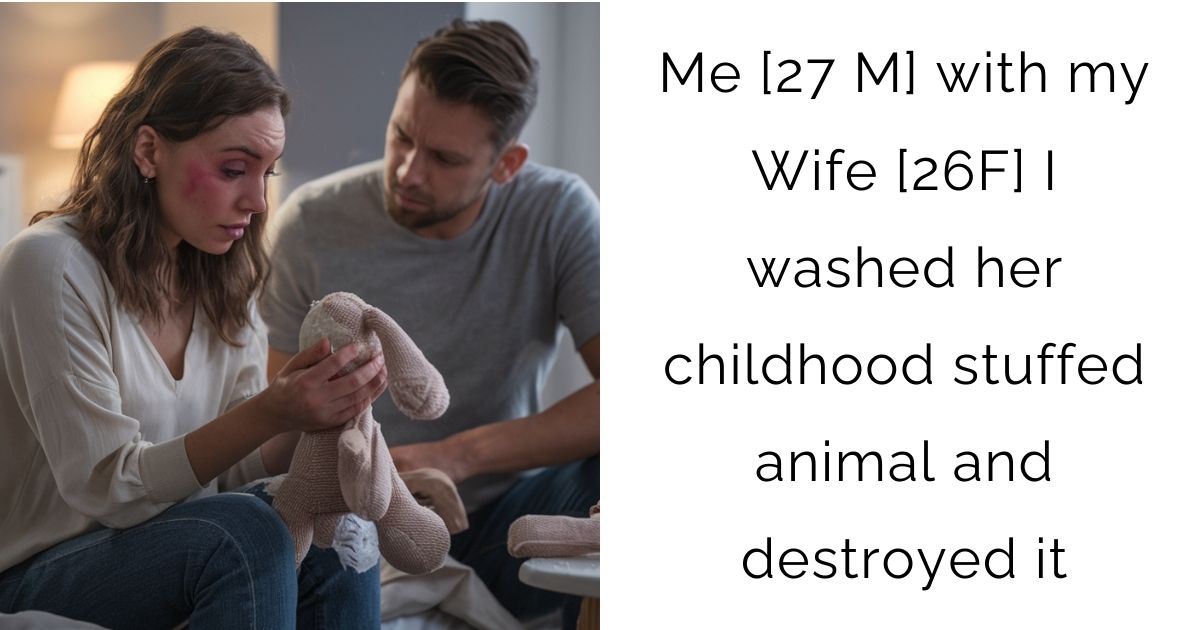 Me [27 M] with my Wife [26F] I washed her childhood stuffed animal and destroyed it