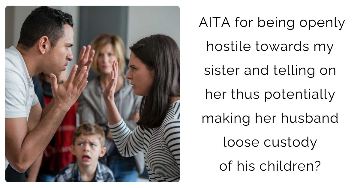 AITA for being openly hostile towards my sister and telling on her thus potentially making her husband loose custody of his children?