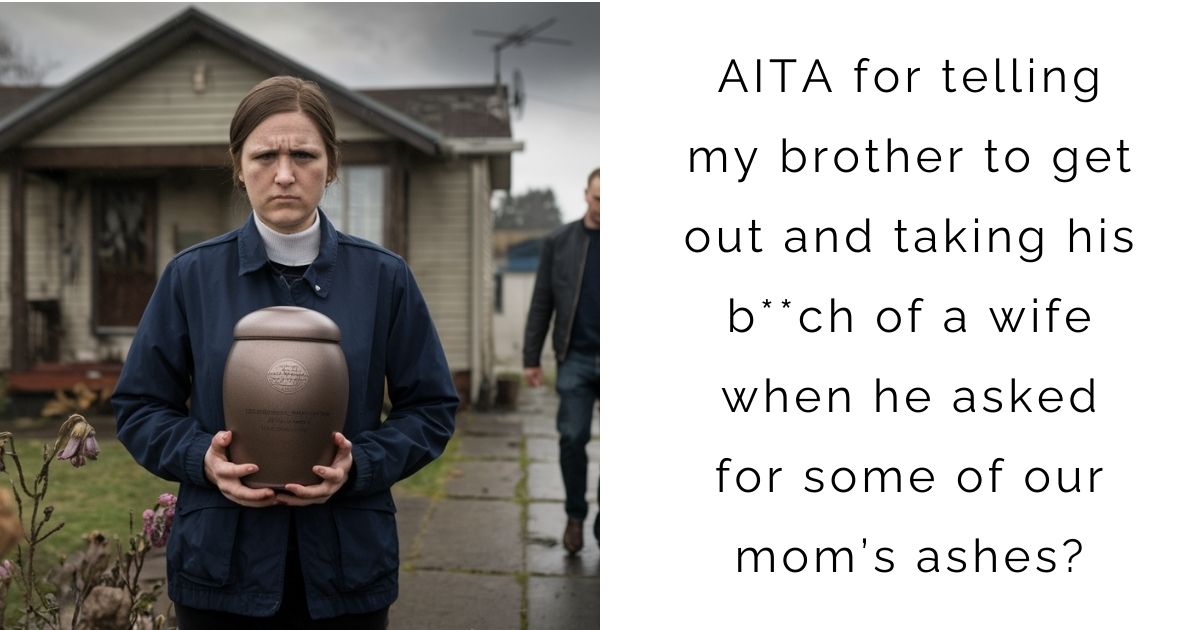 AITA for telling my brother to get out and taking his b**ch of a wife when he asked for some of our mom’s ashes?