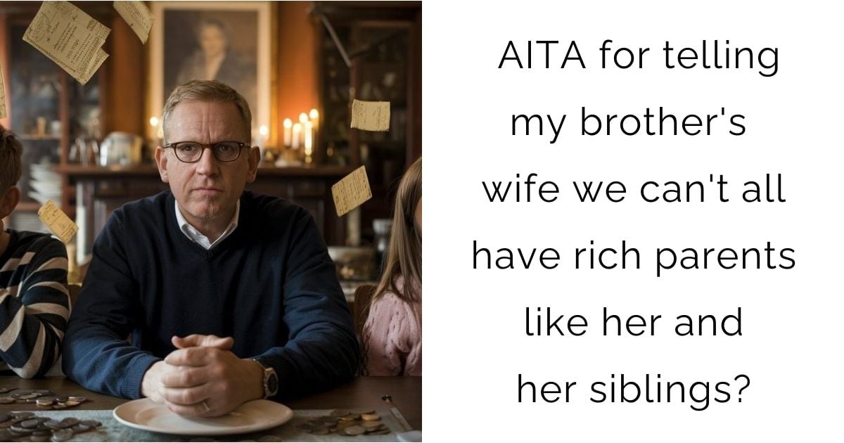 AITA for telling my brother’s wife we can’t all have rich parents like her and her siblings?