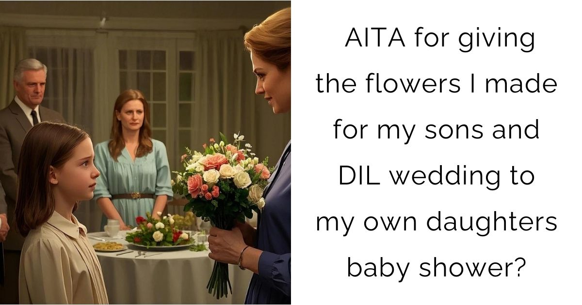 AITA for giving the flowers I made for my sons and DIL wedding to my own daughters baby shower?